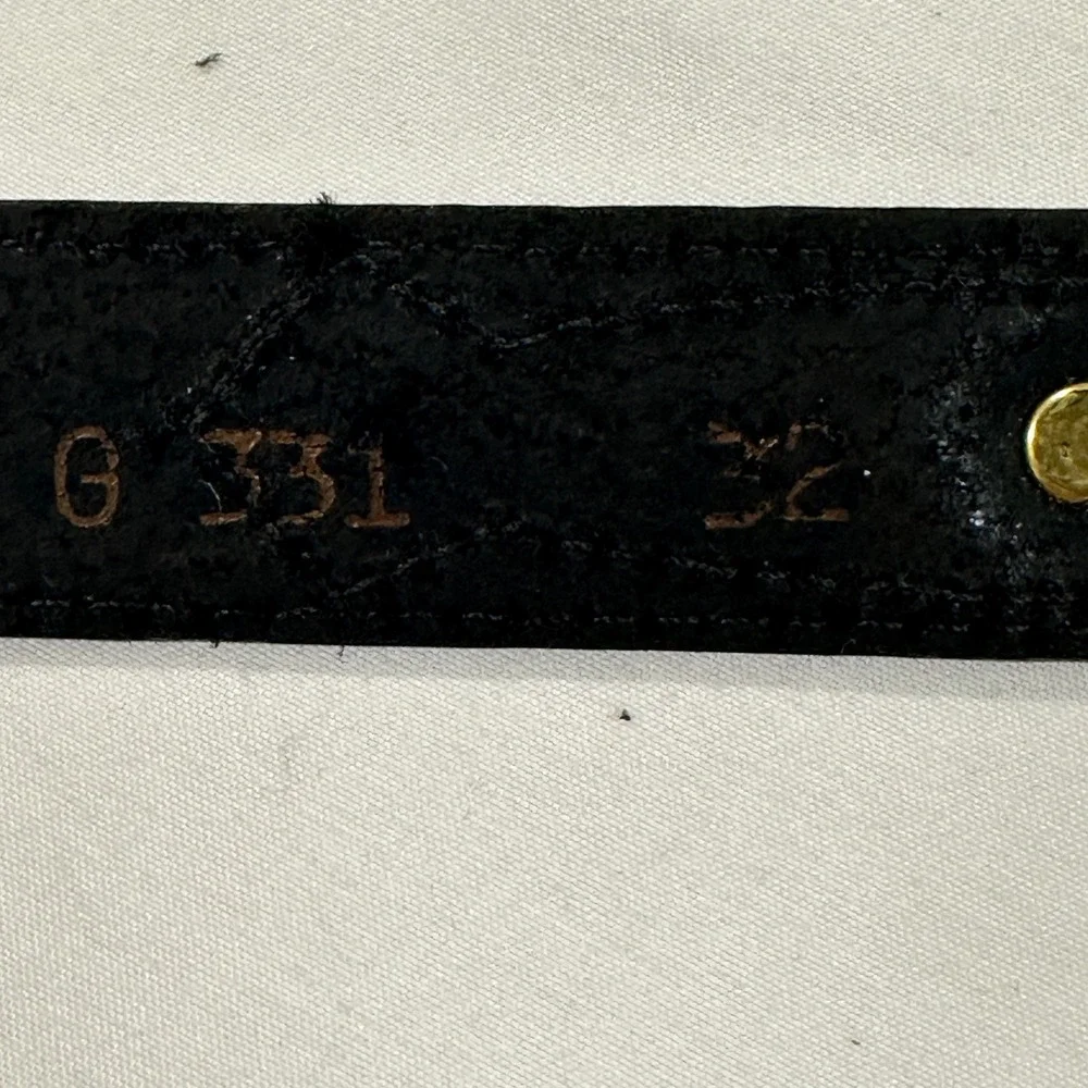 Nocona Mens Leather Western Belt 32 Black Engraved Silver Buckle USA G331